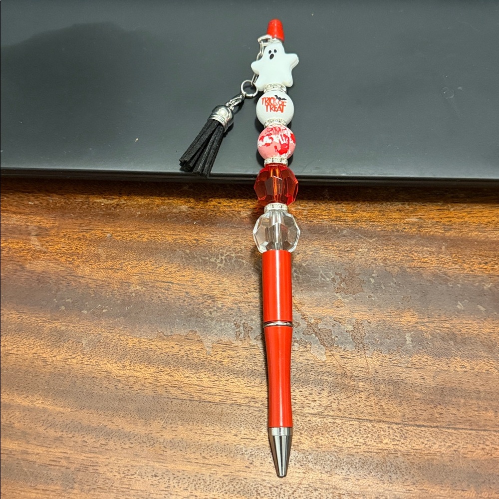 Red Decorative Pen with Ghost Charm